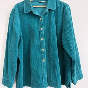 Turquoise Corduroy Shirt/ Jacket Vintage
